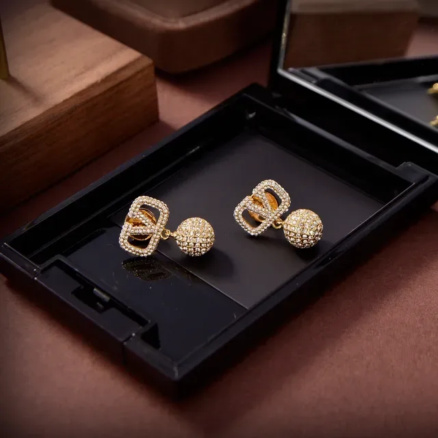 Gold-Tone Pavé Crystal Bow and Bead Drop Earrings 4