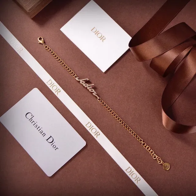 Gold-Tone Pavé Script Nameplate Curb Chain Bracelet 3