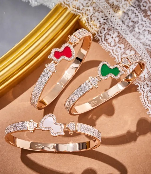 Gold-Tone Pavé-Set Enamel Heart Hinged Bangle Bracelet 2