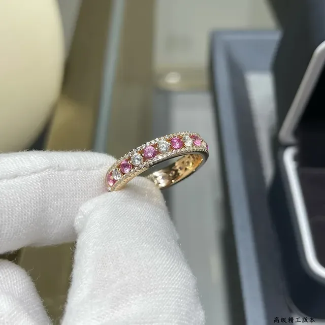 Bagues en or avec gemmes roses et coral incrusté, ornées 3