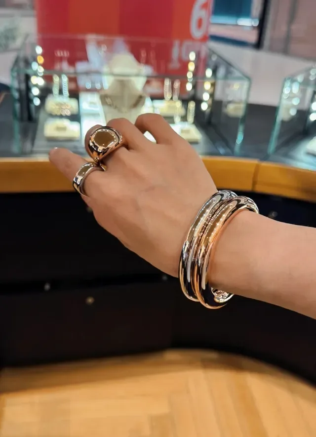 Gold-Tone Smooth Bangle Bracelet 2