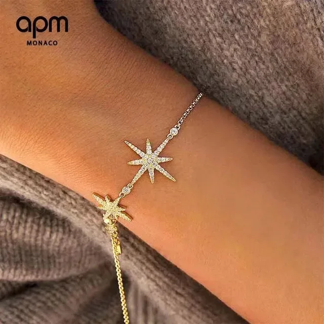 Gold-Tone Star Charm Pavé Crystal Bracelet 2
