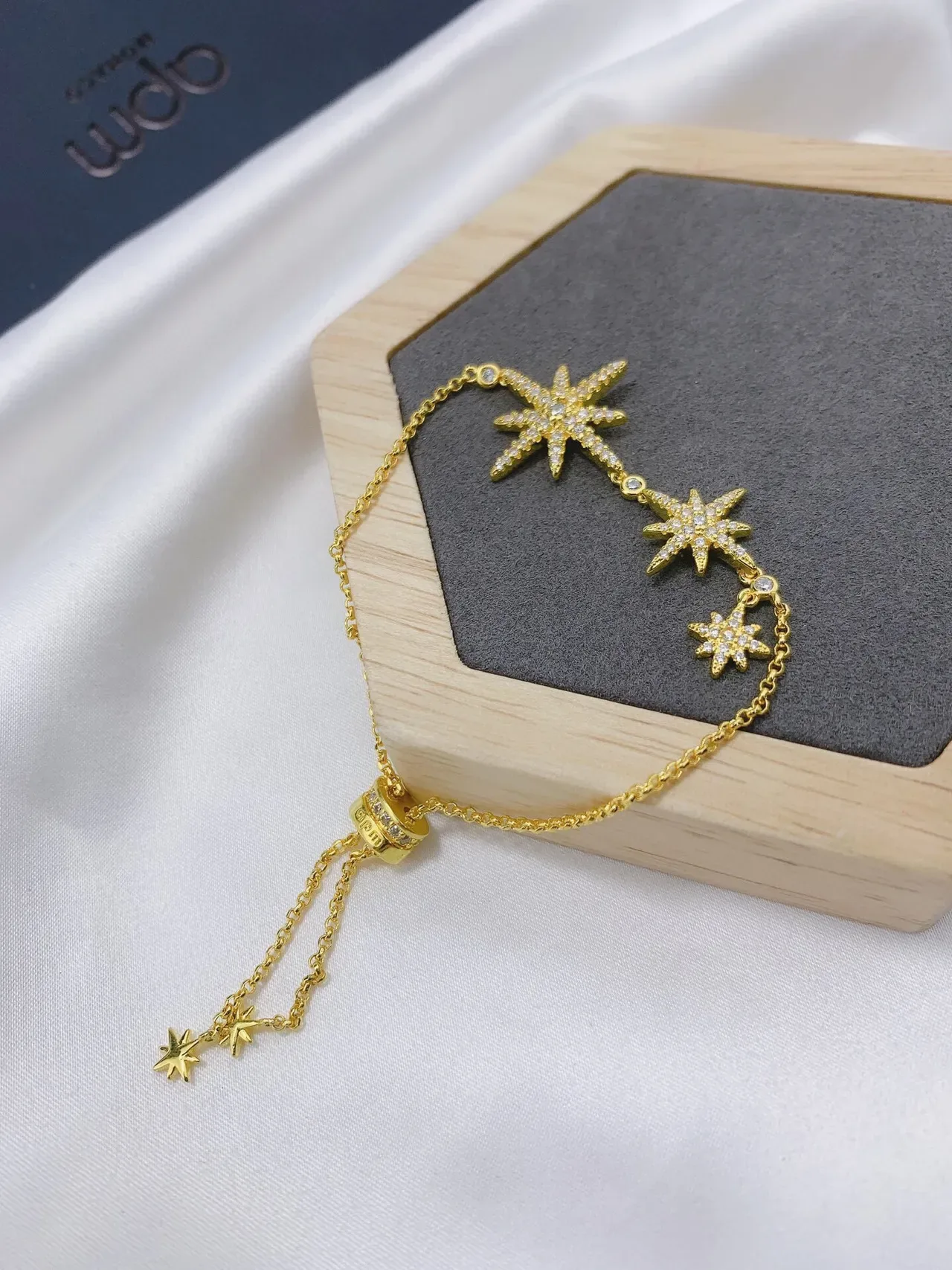 Gold-Tone Star Charm Pavé Crystal Bracelet 6