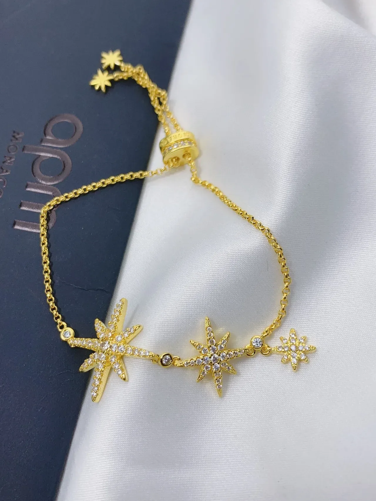 Gold-Tone Star Charm Pavé Crystal Bracelet 8