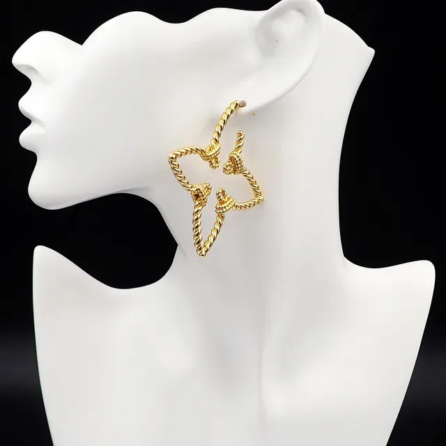 Gold Twisted Rope Knot Detail Earrings 9