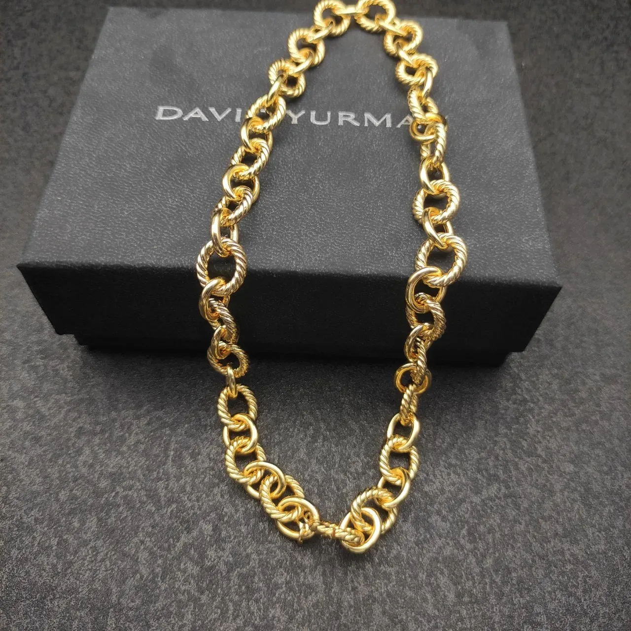 Gold Twisted Rope-Link Chain Necklace 5