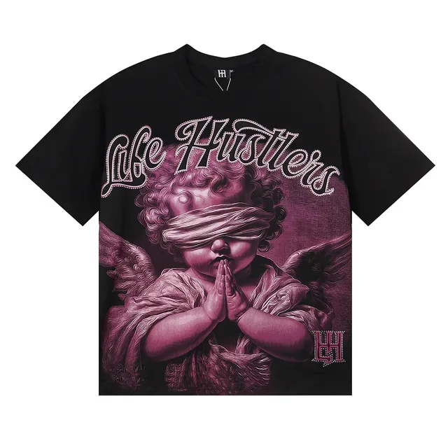 Graphic Print Blindfolded Cherub T-Shirt 3