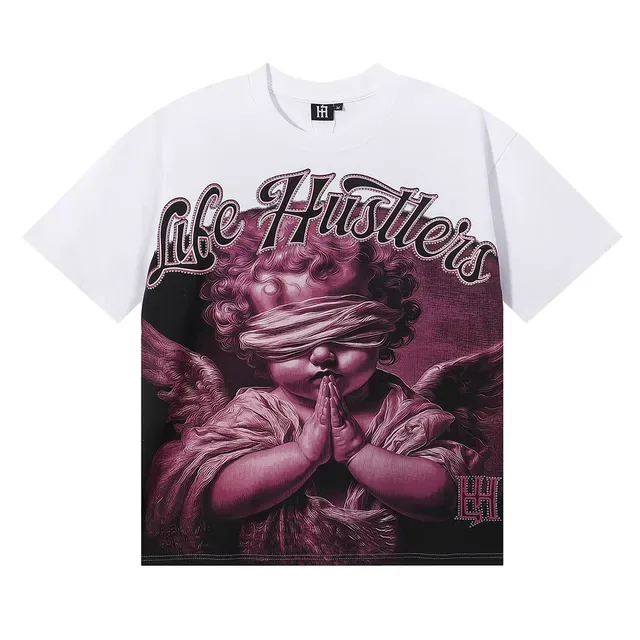 Graphic Print Blindfolded Cherub T-Shirt 5