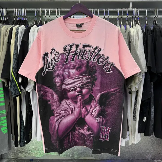Graphic Print Blindfolded Cherub T-Shirt 9
