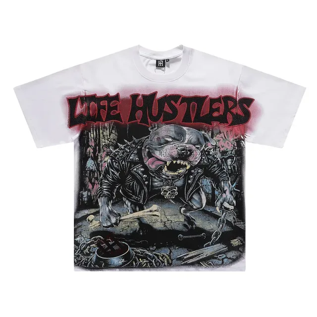 Graphic-Print Oversized Punk-Style T-Shirt 2