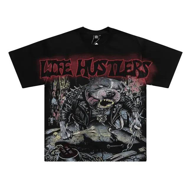 Graphic-Print Oversized Punk-Style T-Shirt 3