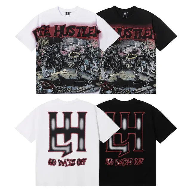 Graphic-Print Oversized Punk-Style T-Shirt 8