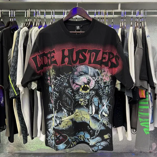 Graphic-Print Oversized Punk-Style T-Shirt 10