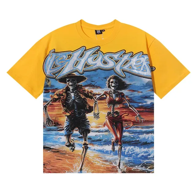 Graphic Skeleton Beach Print T-Shirt 7