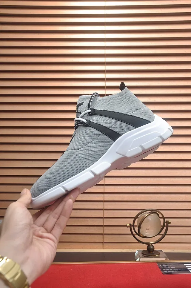 Gray and Black Knit High-Top Lifestyle Sneaker 5