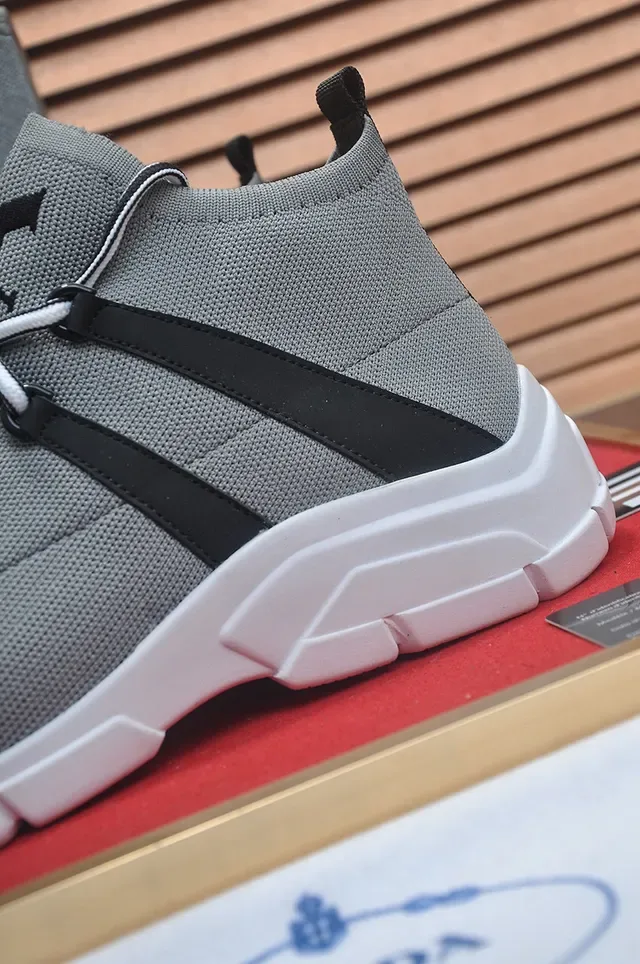 Gray and Black Knit High-Top Lifestyle Sneaker 9