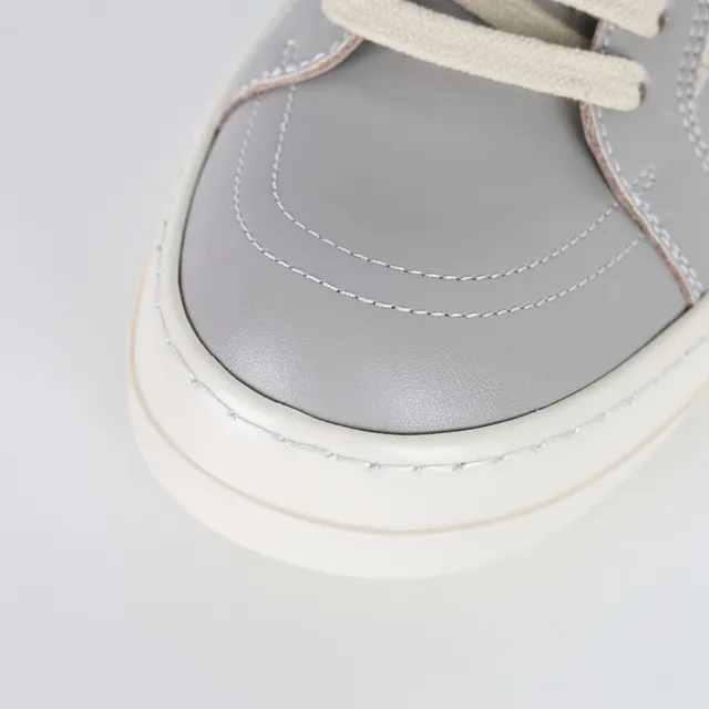 Gray and Cream Two-Tone Panelled Cupsole Lifestyle Sneakers 5