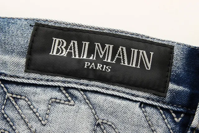 Gray Black Distressed Light-Wash Denim Contrast-Stitched Paneling Jeans 4