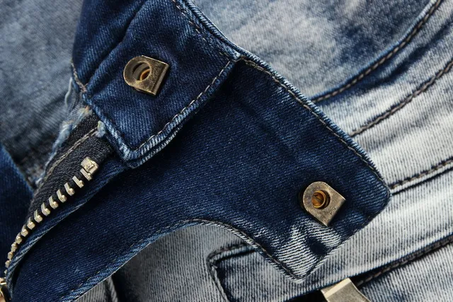 Gray Black Distressed Light-Wash Denim Contrast-Stitched Paneling Jeans 7