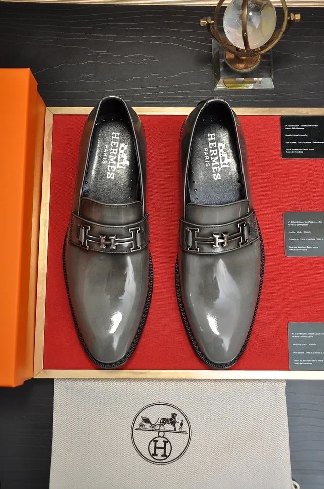 Gray Patent Leather Horsebit Strap Loafer 5