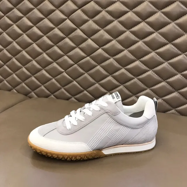 Gray White Low-Top Lace-Up Sneakers 5