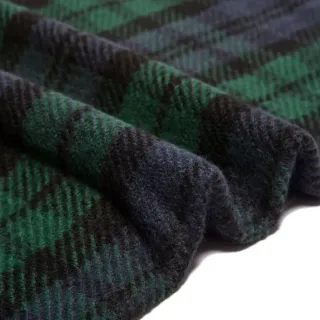 Green Black Plaid Pattern Wool-Like Texture Scarve