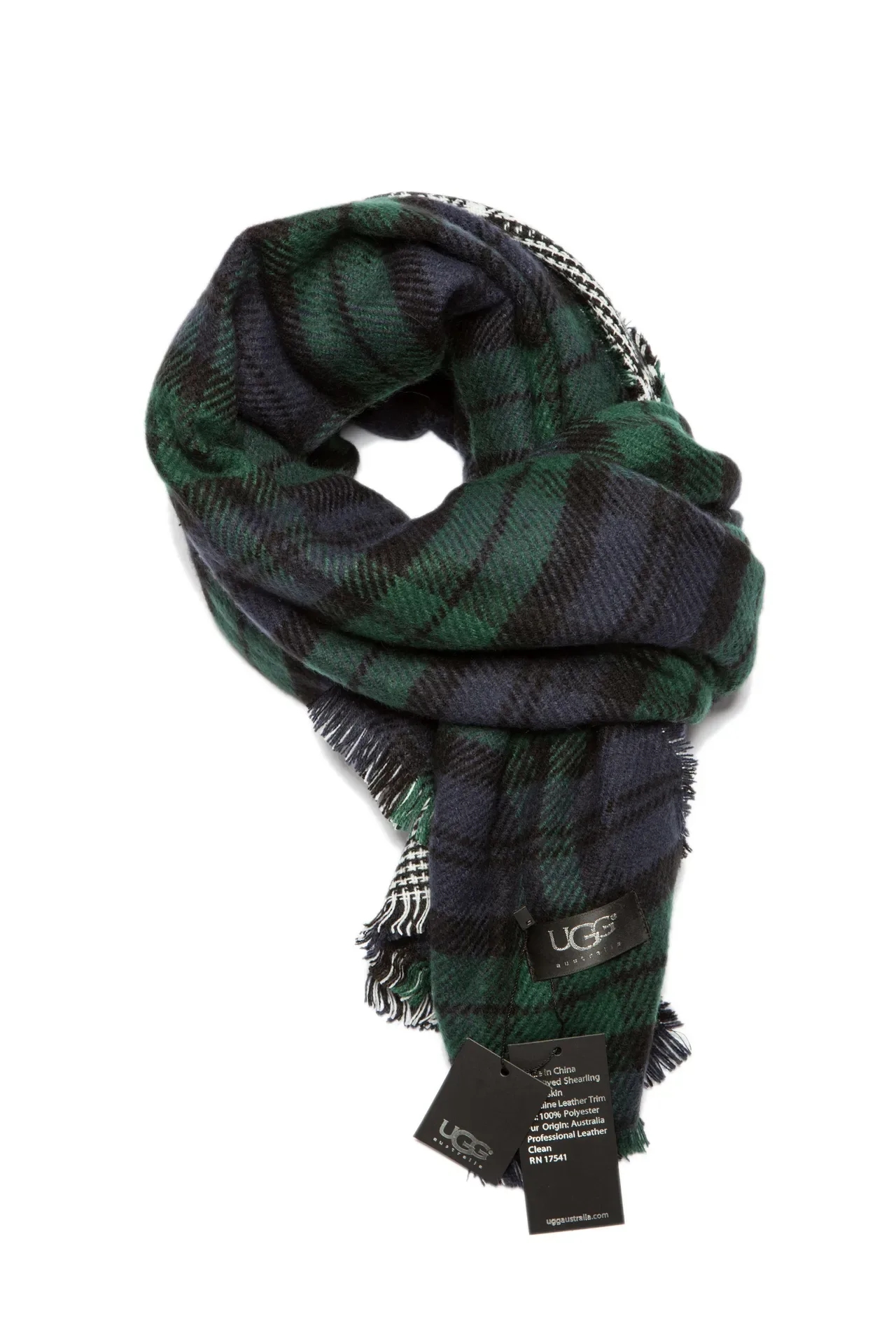 Green Black Plaid Pattern Wool-Like Texture Scarve 10