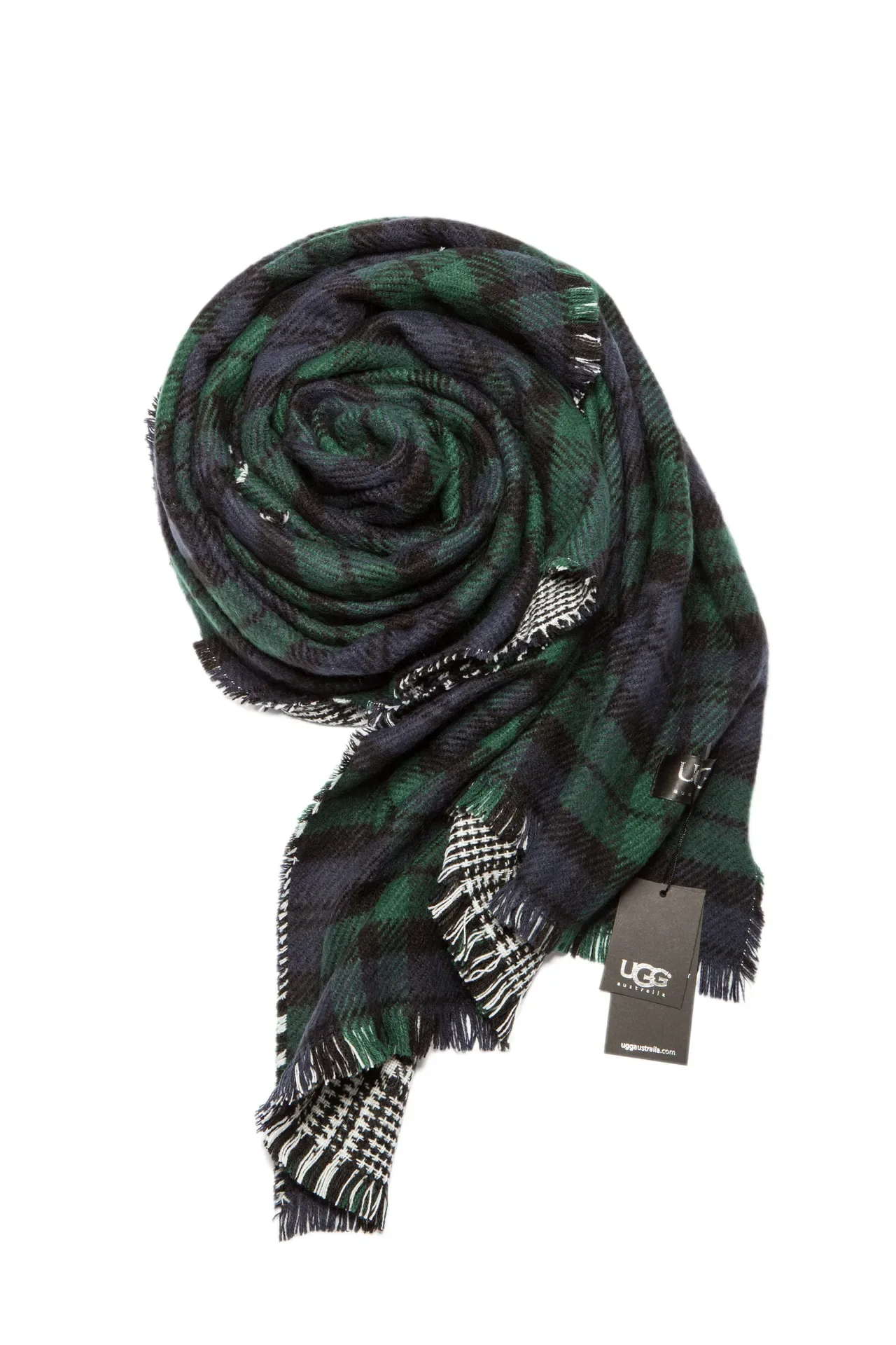 Green Black Plaid Pattern Wool-Like Texture Scarve 11