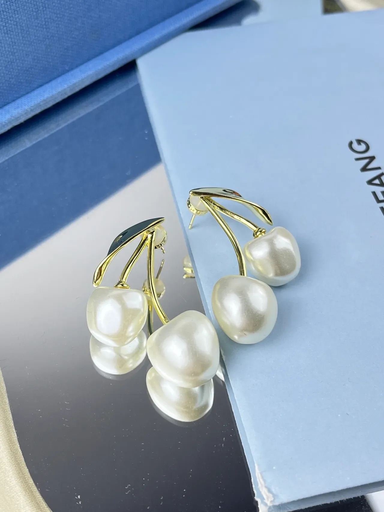 HEFANG Cherry Pearl Drop Earrings 4