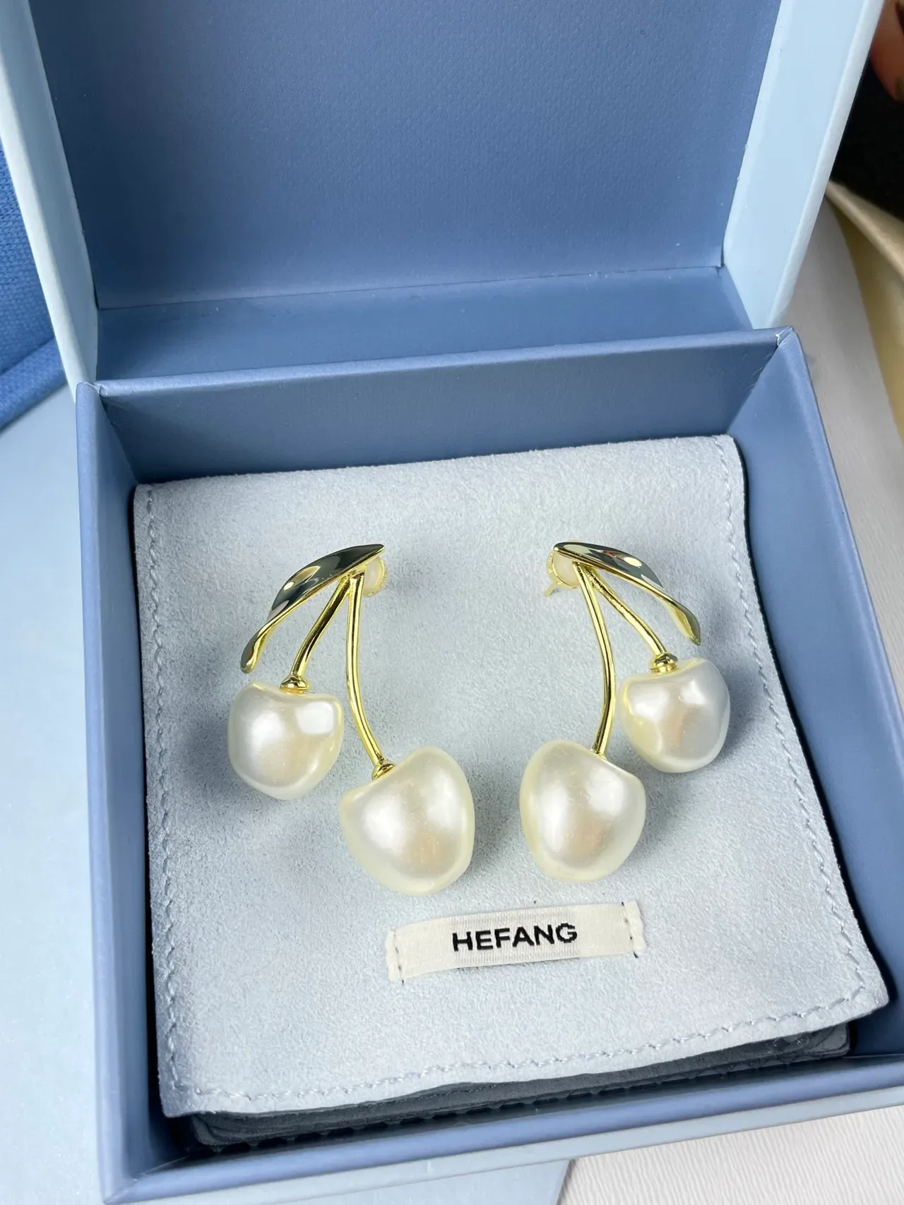 HEFANG Cherry Pearl Drop Earrings 6