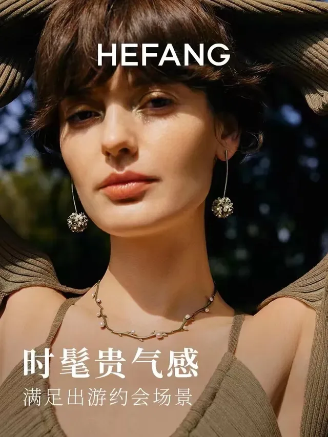 HEFANG Floral Pearl-Embellished Gold-Tone Drop Earrings 2