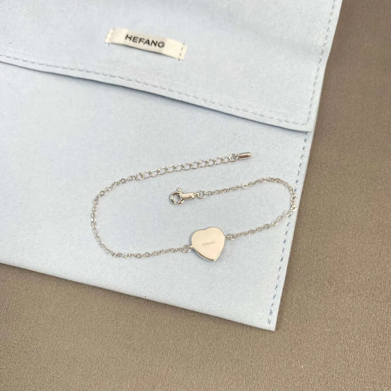 HEFANG Silver White Heart-Shaped Pendant Pavé Stone Halo Necklace 4