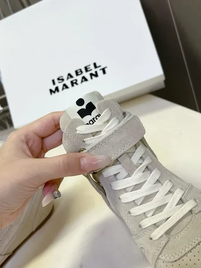 Isabel Marant Beige Suede High-Top Lifestyle Sneakers 4