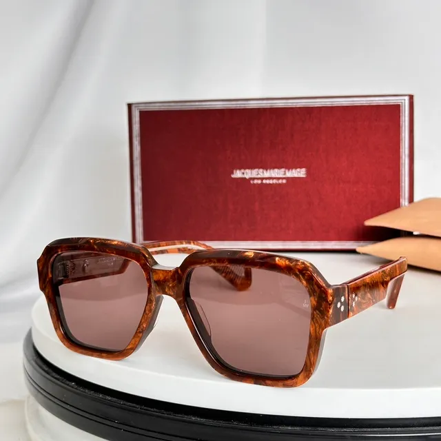 Jacques Marie Mage Angular Geometric Tortoiseshell Yellow Lens Sunglasses 2