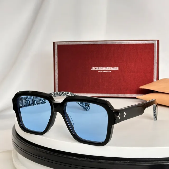 Jacques Marie Mage Angular Geometric Tortoiseshell Yellow Lens Sunglasses 7