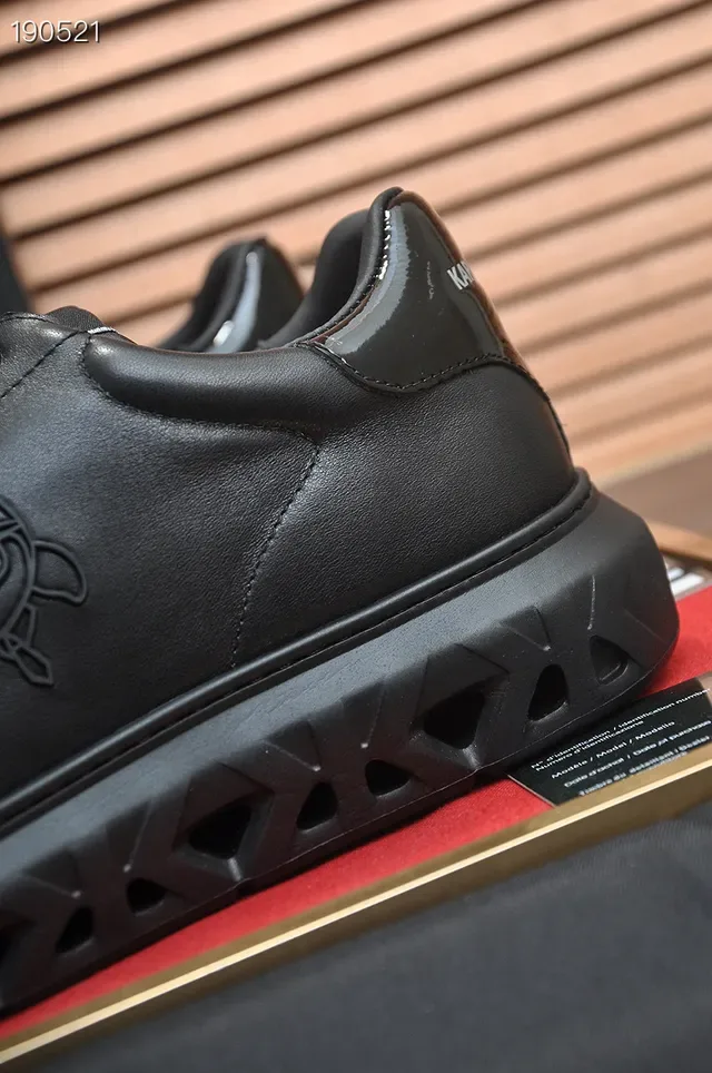 Karl Lagerfeld Black Leather Rose Logo Lifestyle Sneakers 3