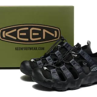 KEEN 黑色蓝色多带可调节系带锁休闲凉鞋
