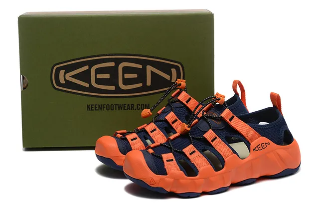 KEEN Black Blue Multi-Strap Adjustable Lace-Lock Casual Sandals 11