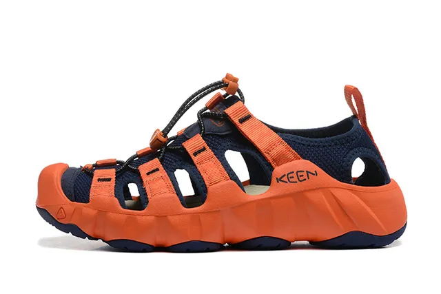 KEEN Black Blue Multi-Strap Adjustable Lace-Lock Casual Sandals 12