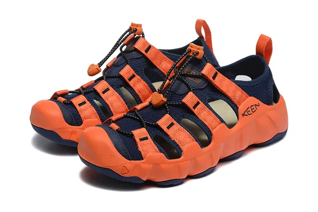 KEEN Black Blue Multi-Strap Adjustable Lace-Lock Casual Sandals 15