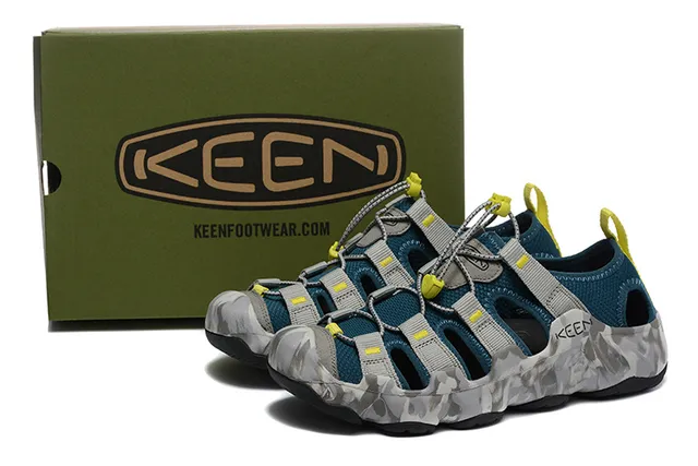 KEEN Black Blue Multi-Strap Adjustable Lace-Lock Casual Sandals 20