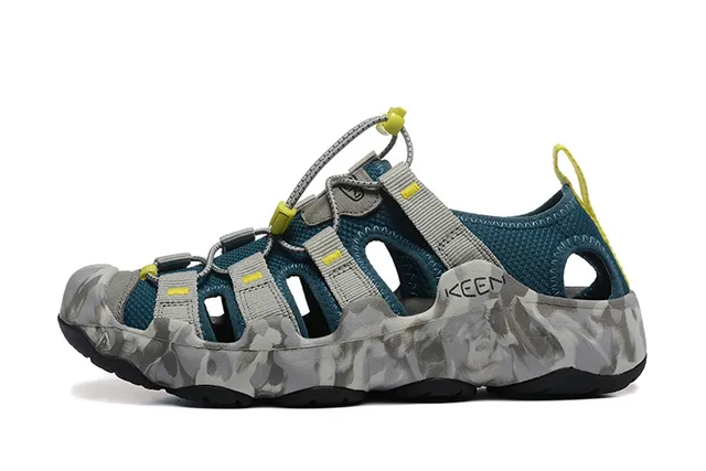 KEEN Black Blue Multi-Strap Adjustable Lace-Lock Casual Sandals 22