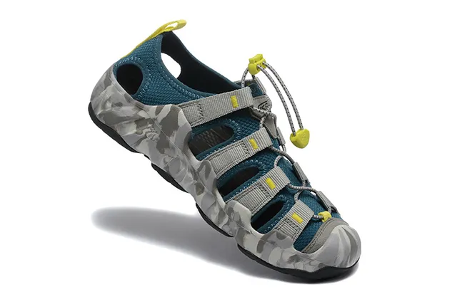 KEEN Black Blue Multi-Strap Adjustable Lace-Lock Casual Sandals 23