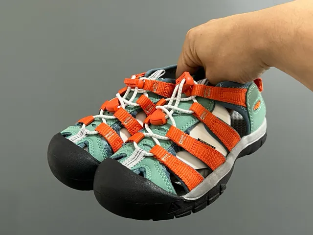KEEN Blue Green Adjustable Hook-and-Loop Straps Rubber Toe Bumper Casual Sandals 4