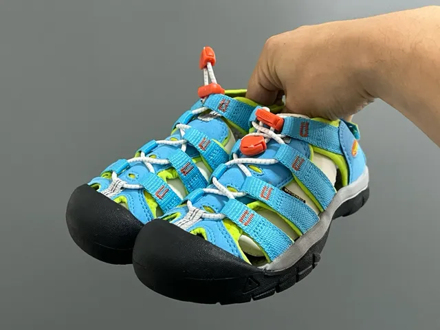 KEEN Blue Green Adjustable Hook-and-Loop Straps Rubber Toe Bumper Casual Sandals 13