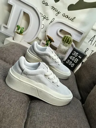 labcourt Pink White Platform Sole Low-Top Lace-Up Lifestyle Sneakers 9