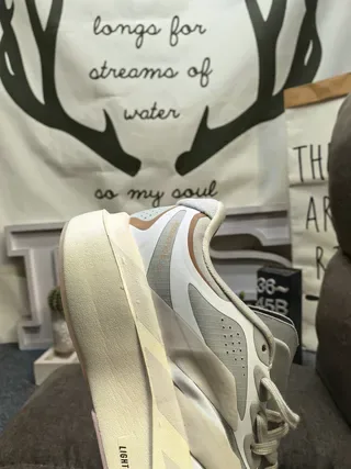 Light Gray and Beige Layered Overlay Sneaker 3