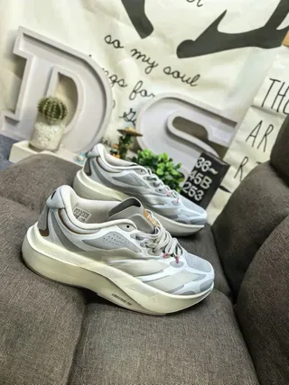 Light Gray and Beige Layered Overlay Sneaker 9