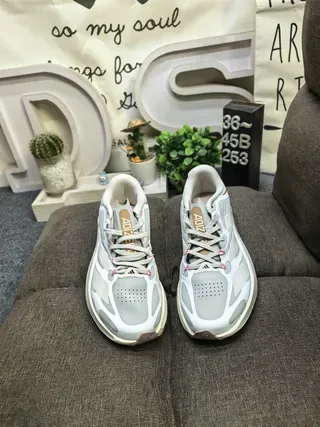 Light Gray and Beige Layered Overlay Sneaker 10