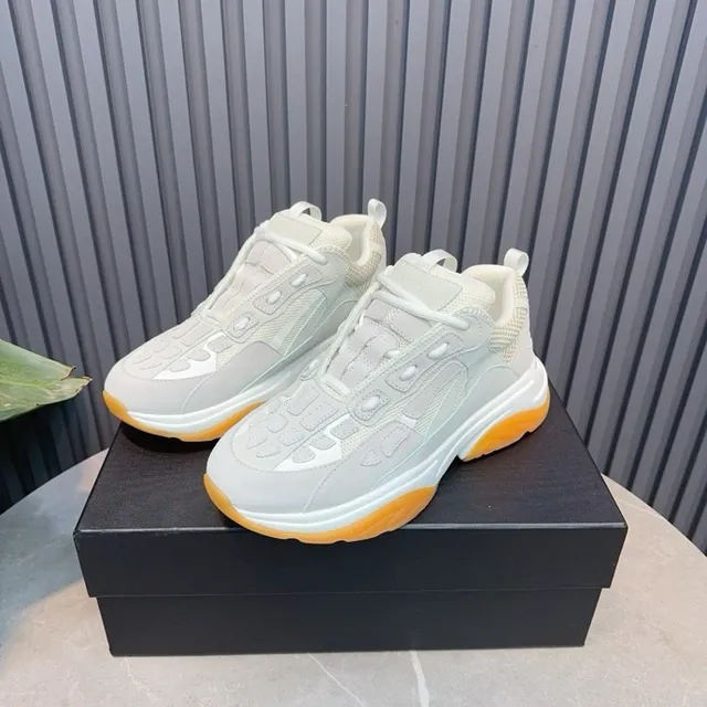 Light Gray and Orange Chunky Sneakers 2